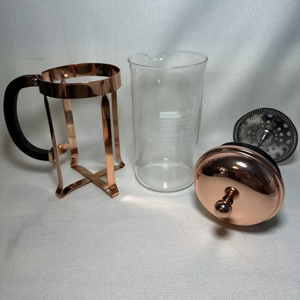 Bodum Chambord Copper French Press Coffee Maker Glass 24 Oz/6 Cups GUC